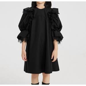 NEW JNBY kids aline puff sleeve dress in coal